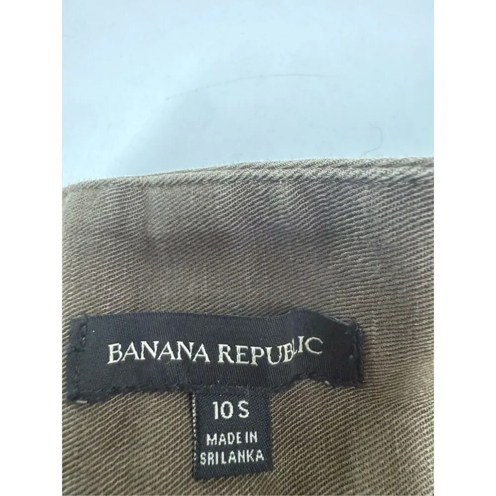 Banana Republic Linen Blend Front Pleated Gurkha Pant Size 10S See Description
